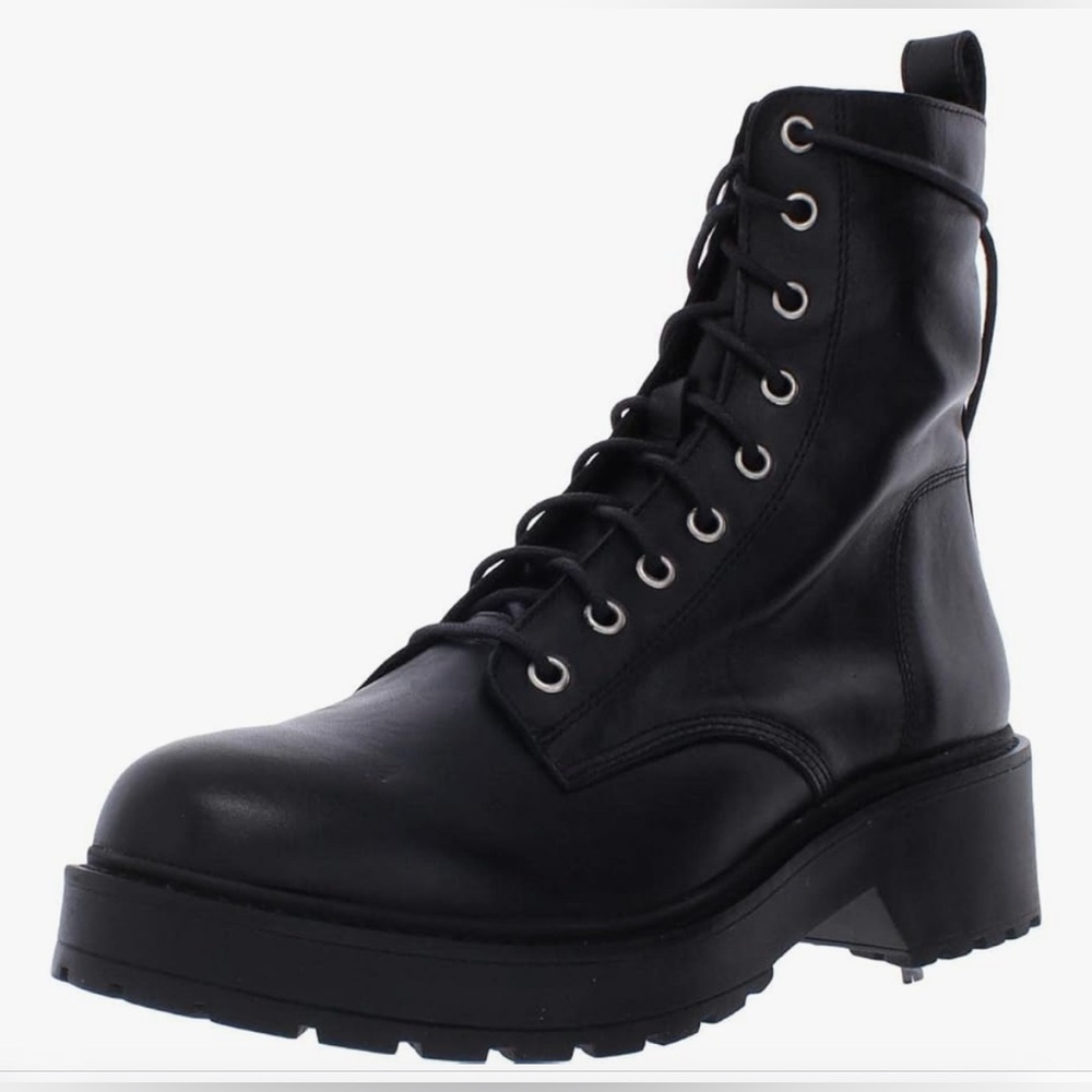 Steve Madden Women's Tornado Black Combat Boot Boots 🥾
